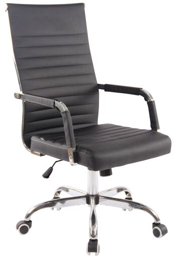 Chaise de bureau - Chaises de bureau pour adultes - Design - Matelassé - Cuir artificiel - Crème - 58x66x115 cm , SKU100 7