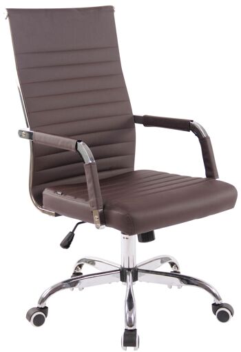 Chaise de bureau - Chaises de bureau pour adultes - Design - Matelassé - Cuir artificiel - Crème - 58x66x115 cm , SKU103 3