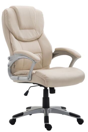 Chaise de bureau - Chaise de bureau - Durable - Matelassé - Tissu - Crème - 67x74x122 cm , SKU113 2