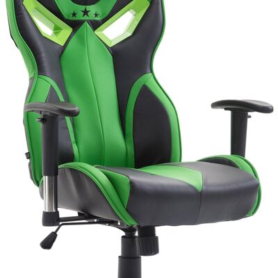Gamingstoel volwassenen kunstleer - sportief design - groen/zwart - 76x72x133 , SKU117