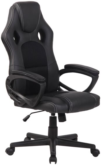 Chaise de bureau - Chaises de bureau pour adultes - Moderne - Réglable en hauteur - Cuir artificiel - Jaune/noir - 61x59x116 cm , SKU124 1