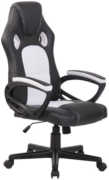 Chaise de bureau - Chaises de bureau pour adultes - Moderne - Réglable en hauteur - Cuir artificiel - Jaune/noir - 61x59x116 cm , SKU124 6