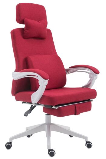 Chaise de bureau - Chaises de bureau pour adultes - Oreiller - Repose-pieds - Ajustable - Tissu - Rouge - 62x63x137 cm , SKU127 5
