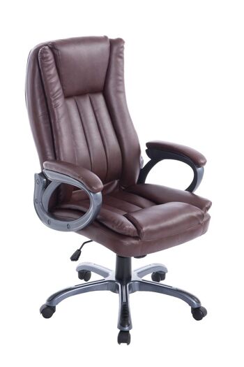 Chaise de bureau - Chaises de bureau pour adultes - Oreiller - Réglable en hauteur - Cuir artificiel - Gris - 65x73x124 cm , SKU136 3