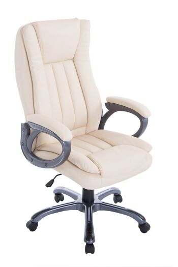 Chaise de bureau - Chaises de bureau pour adultes - Oreiller - Réglable en hauteur - Cuir artificiel - Gris - 65x73x124 cm , SKU136 5