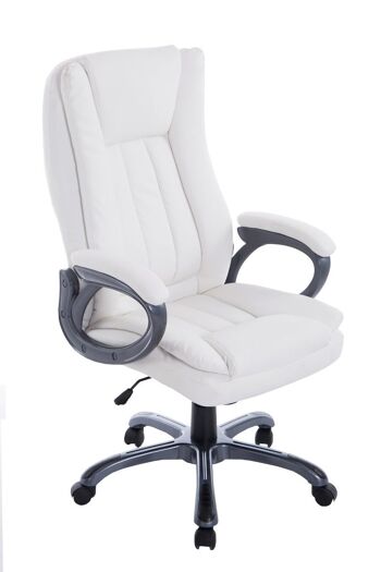 Chaise de bureau - Chaises de bureau pour adultes - Oreiller - Réglable en hauteur - Cuir artificiel - Gris - 65x73x124 cm , SKU136 7