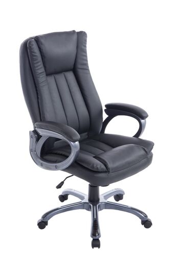 Chaise de bureau - Chaises de bureau pour adultes - Oreiller - Réglable en hauteur - Cuir artificiel - Gris - 65x73x124 cm , SKU136 8