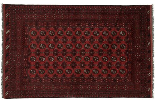 Afghan Aqcha 245x154 Handgeknüpft Teppich 150x250 Beige Geometrisch Muster Kurzflor