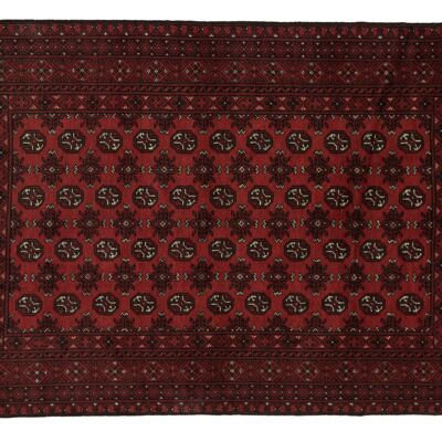 Afghan Aqcha 245x154 tappeto annodato a mano 150x250 beige motivo geometrico pelo basso