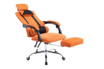 Chaise de bureau - Chaises de bureau pour adultes - Repose-pieds - Repose-tête - Tissu - Orange - 60x155x130 cm , SKU145 4