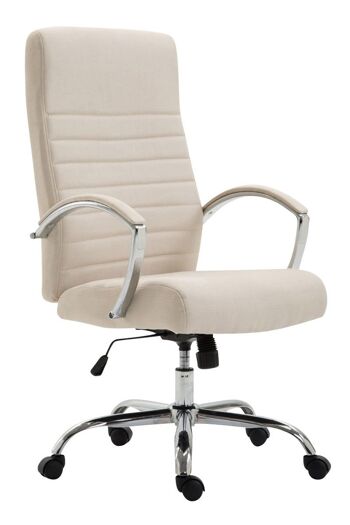 Chaise de bureau - Chaise de direction - Moderne - Matelassé - Tissu - Taupe - 60x68x118 cm , SKU153 1
