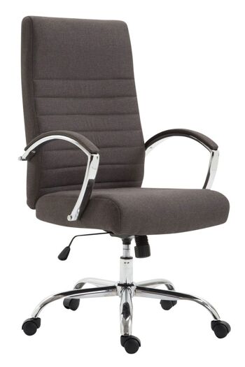 Chaise de bureau - Chaise de direction - Moderne - Matelassé - Tissu - Taupe - 60x68x118 cm , SKU153 2