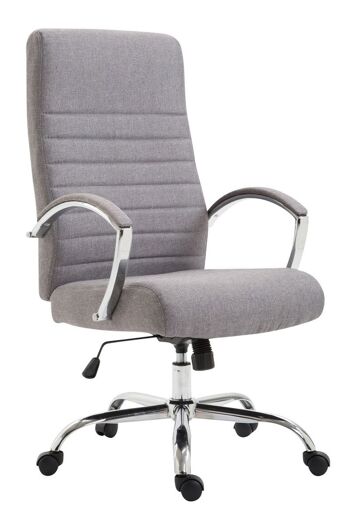 Chaise de bureau - Chaise de direction - Moderne - Matelassé - Tissu - Taupe - 60x68x118 cm , SKU153 3