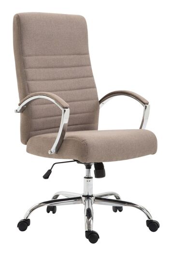 Chaise de bureau - Chaise de direction - Moderne - Matelassé - Tissu - Taupe - 60x68x118 cm , SKU154 5