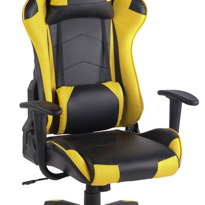 Bureaustoel - Game stoel - In hoogte verstelbaar - Kunstleer - Wit/zwart - 65x47x138 cm , SKU157