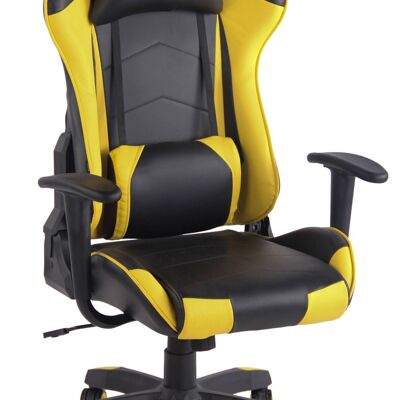 Bureaustoel - Game stoel - In hoogte verstelbaar - Kunstleer - Wit/zwart - 65x47x138 cm , SKU158