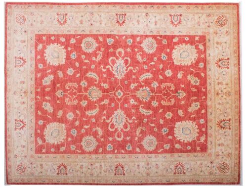 Afghan Feiner Chobi Ziegler 194x151 Handgeknüpft Teppich 150x190 Rot Blumenmuster