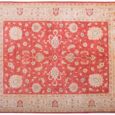 Tapis Afghan Feiner Chobi Ziegler 194x151 noué main 150x190 motif fleur rouge