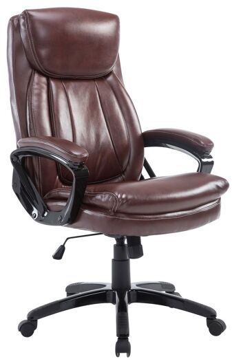 Chaise de bureau - Chaise de bureau pour adultes - XL - Oreiller - Cuir artificiel - Bordeaux - 65x74x120 cm , SKU174 4
