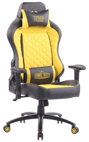 Chaise de bureau - Chaise de jeu - Oreiller - Ajustable - Cuir artificiel - Rouge / noir - 70x60x130 cm , SKU184 5