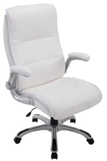 Chaise de bureau - Chaise de bureau ergonomique - XXL - Rembourrée - Cuir artificiel - Gris - 51x52x116 cm , SKU201 2