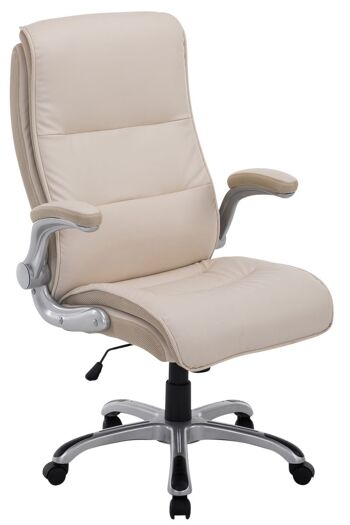 Chaise de bureau - Chaise de bureau ergonomique - XXL - Rembourrée - Cuir artificiel - Gris - 51x52x116 cm , SKU201 3