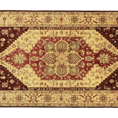 Afghan Chobi Ziegler 303x198 Handgeknüpft Teppich 200x300 Beige Spiegelmuster Kurzflor