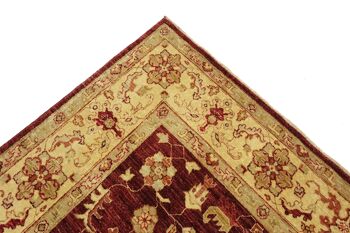 Tapis Afghan Chobi Ziegler 303x198 noué main 200x300 motif miroir beige, poils courts 5