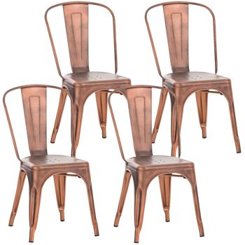 Lot de 4 chaises - Lot de chaises - Pratique - Métal - Noir , SKU238 2
