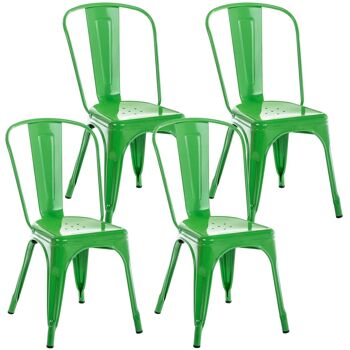 Lot de 4 chaises - Lot de chaises - Pratique - Métal - Noir , SKU238 4