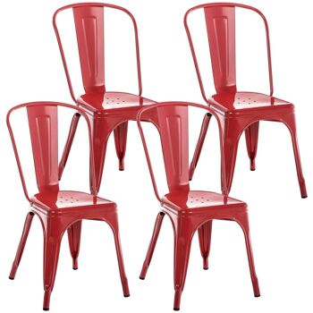 Lot de 4 chaises - Lot de chaises - Pratique - Métal - Noir , SKU238 6