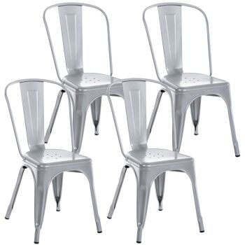 Lot de 4 chaises - Lot de chaises - Pratique - Métal - Noir , SKU238 7