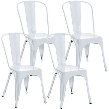 Lot de 4 chaises - Lot de chaises - Pratique - Métal - Noir , SKU238 9