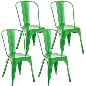 Lot de 4 chaises - Lot de chaises - Pratique - Métal - Noir , SKU240 4