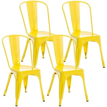 Lot de 4 chaises - Lot de chaises - Pratique - Métal - Noir , SKU240 5