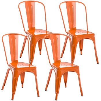 Lot de 4 chaises - Lot de chaises - Pratique - Métal - Noir , SKU240 8