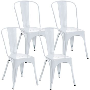 Lot de 4 chaises - Lot de chaises - Pratique - Métal - Noir , SKU240 9