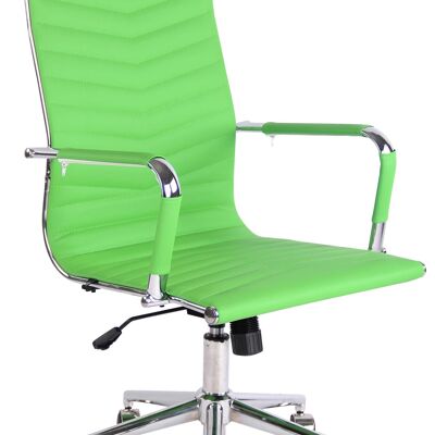 Bureaustoel - Bureaustoelen voor volwassenen - Hoge rugleuning - In hoogte verstelbaar - Kunstleer - Groen - 57x65x120 cm , SKU246