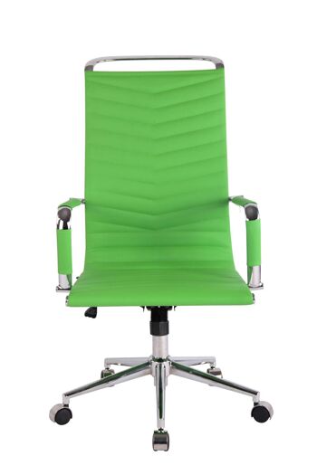 Chaise de bureau - Chaises de bureau pour adultes - Dossier haut - Réglable en hauteur - Cuir artificiel - Vert - 57x65x120 cm , SKU246 2