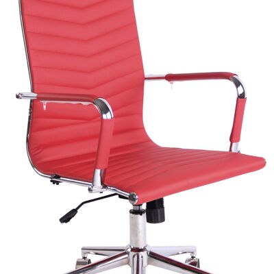 Bureaustoel - Bureaustoelen voor volwassenen - Hoge rugleuning - In hoogte verstelbaar - Kunstleer - Rood - 57x65x120 cm , SKU248