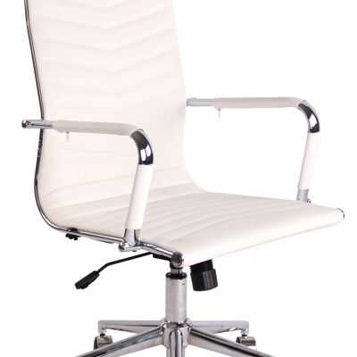 Bureaustoel - Bureaustoelen voor volwassenen - Hoge rugleuning - In hoogte verstelbaar - Kunstleer - Wit - 57x65x120 cm , SKU250
