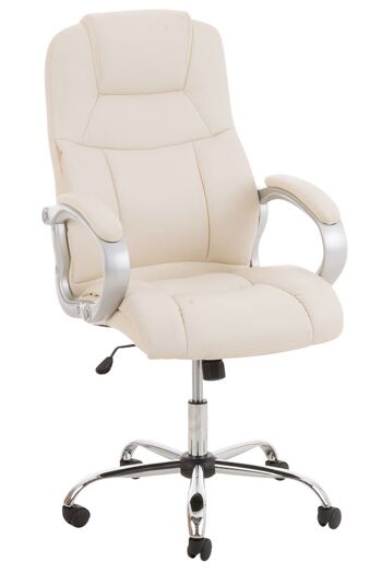 Chaise de bureau - Chaise de bureau ergonomique - Design - Oreiller - Réglable en hauteur - Cuir artificiel - Marron - 66x70x122 cm , SKU267 2