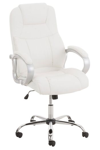 Chaise de bureau - Chaise de bureau ergonomique - Design - Oreiller - Réglable en hauteur - Cuir artificiel - Marron - 66x70x122 cm , SKU267 3