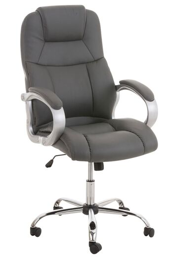 Chaise de bureau - Chaise de bureau ergonomique - Design - Oreiller - Réglable en hauteur - Cuir artificiel - Marron - 66x70x122 cm , SKU267 6