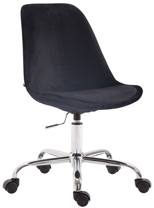 Bureaustoel - Stoel - Scandinavisch design - In hoogte verstelbaar - Fluweel - Zwart - 48x54x91 cm , SKU270