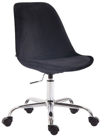 Chaise de bureau - Chaise - Design scandinave - Hauteur réglable - Velours - Noir - 48x54x91 cm , SKU272 1