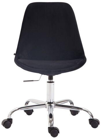 Chaise de bureau - Chaise - Design scandinave - Hauteur réglable - Velours - Noir - 48x54x91 cm , SKU272 2