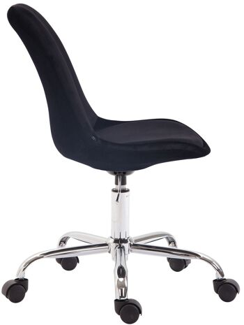 Chaise de bureau - Chaise - Design scandinave - Hauteur réglable - Velours - Noir - 48x54x91 cm , SKU272 3
