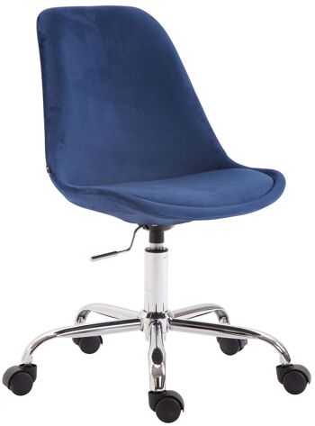 Chaise de bureau - Chaise - Design scandinave - Hauteur réglable - Velours - Noir - 48x54x91 cm , SKU272 4