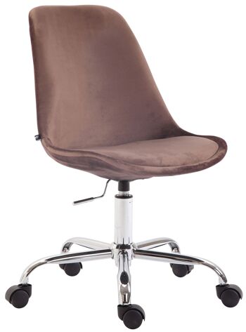 Chaise de bureau - Chaise - Design scandinave - Hauteur réglable - Velours - Noir - 48x54x91 cm , SKU272 5